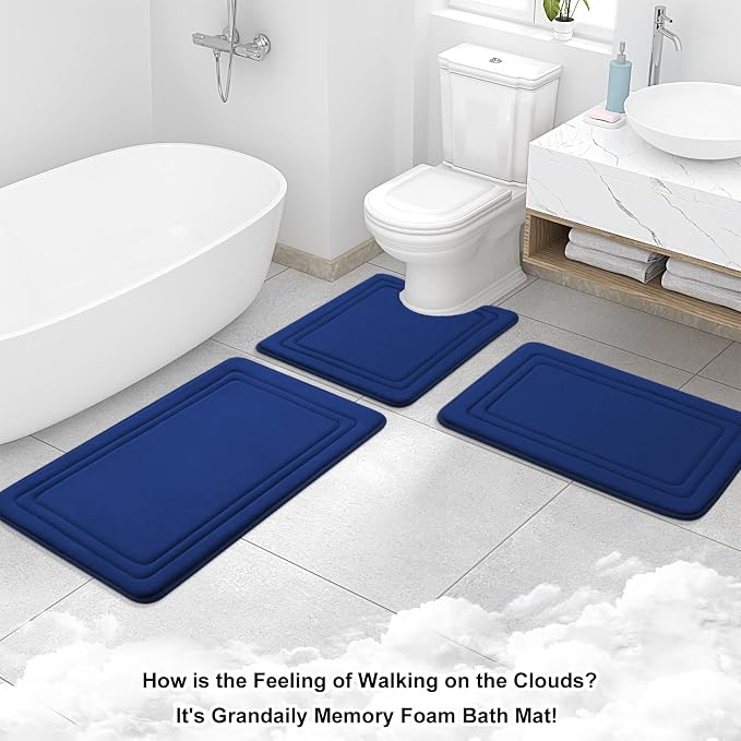 Grandaily Memory Foam Bath Mat Rug 59x34, Ultra Soft, Non-Slip and Absorbent - Image 9