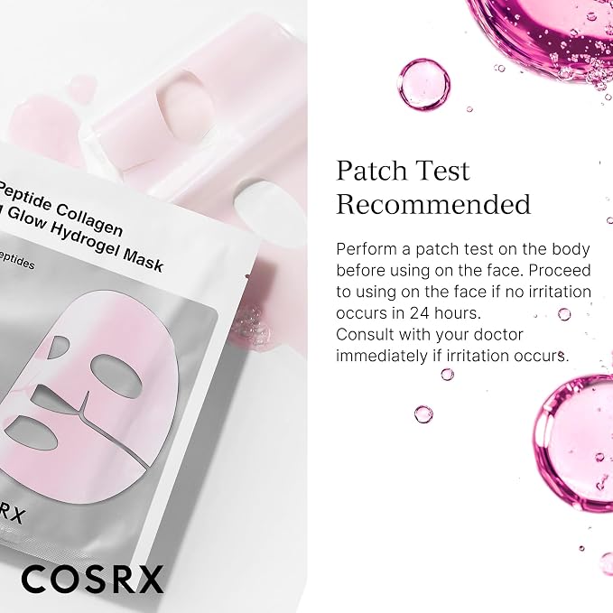 COSRX Pink Peptides Collagen Lifting Glow Hydrogel Face Masks Skincare 3 EA - Image 11