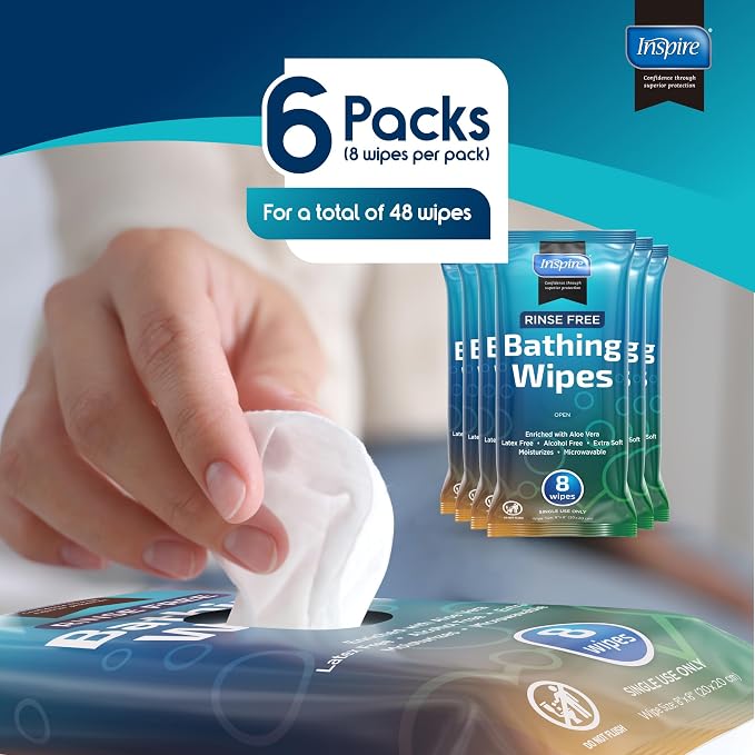 Body Wipes for adults bathing no rinse | Adult Wash Cloths Extra Large - Image 7