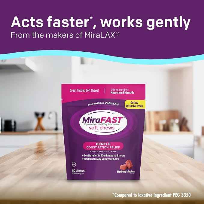 MiraFAST Soft Chews, from The Makers of MiraLAX, Gentle Constipation Relief