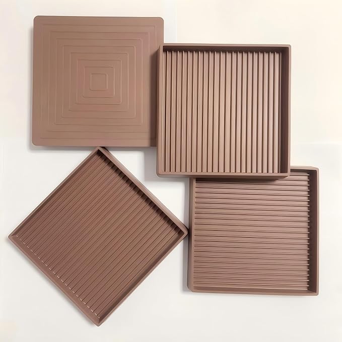 xxxHOLIC Non Slip Furniture Pads, 4” x 4” Brown Square Rubber Grippers - Image 9