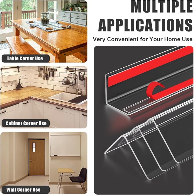 4 PCS Wall Corner Protectors, 42cm Length Self-Adhesive Plastic Baby Corner - Image 7
