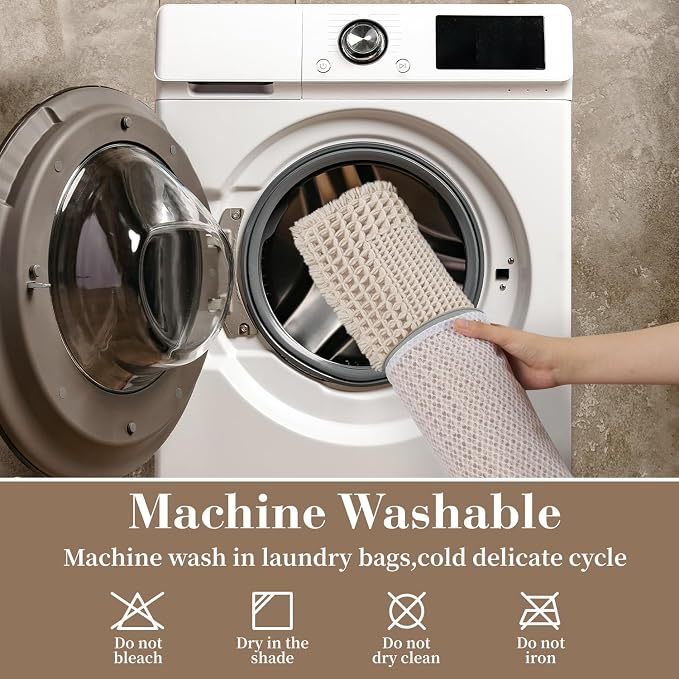 RESARE Waffle Bathroom Runner Rugs, Super Absorbent Bath Mat Non Slip Washable - Image 6