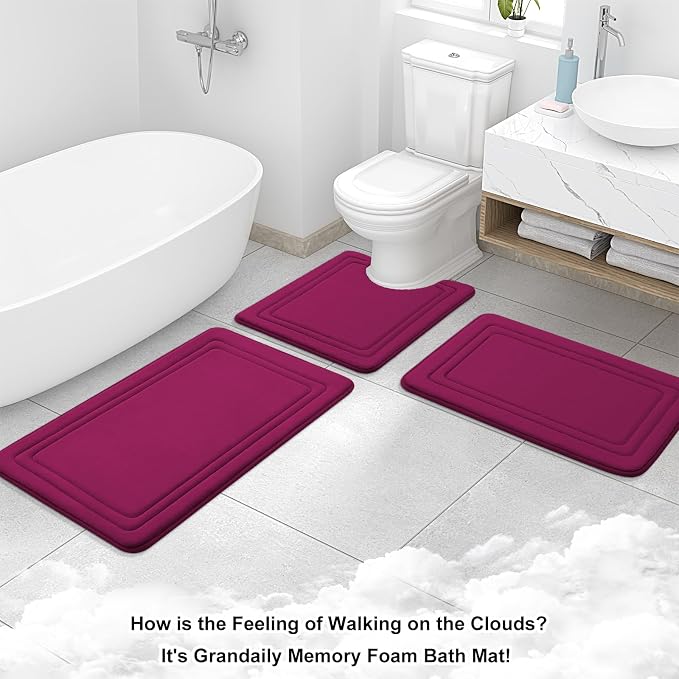 Grandaily Memory Foam Bath Mat Rug 36x24, Ultra Soft, Non-Slip and Absorbent - Image 9