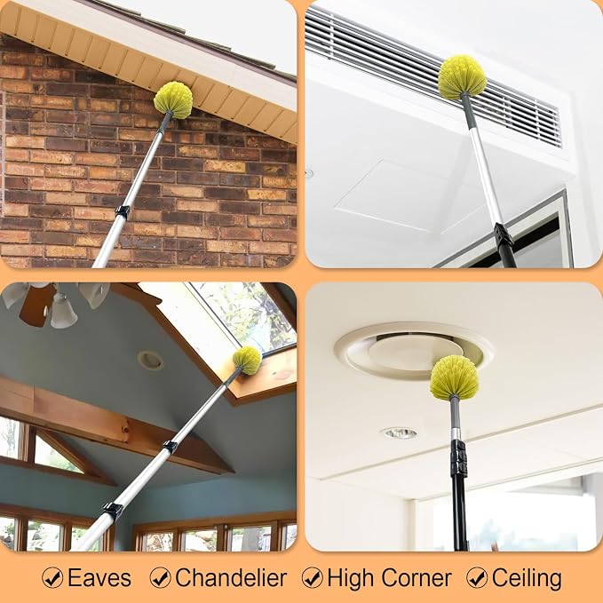 20 Foot Cobweb Duster with Extension Pole, 4-12ft Dusters - Field & Grace
