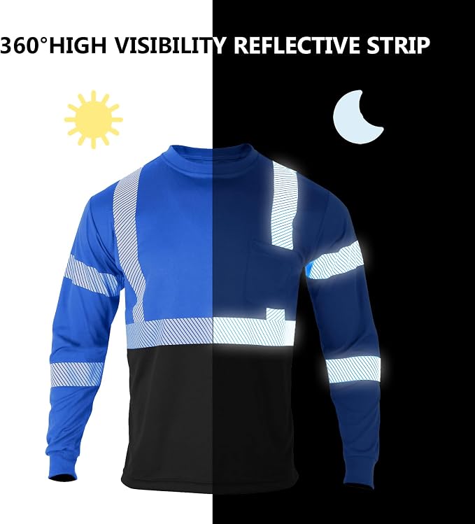 FONIRRA Safety Shirts for Men High Visibility Reflective ANSI Class 2 Hi Vis - Image 6