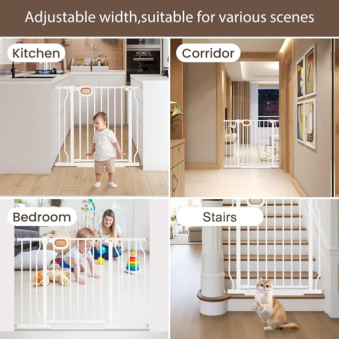 owlie Small Narrow Baby Gate for Stairs Doorways Hallways 23.6-27.6 Inch Wide - Image 6