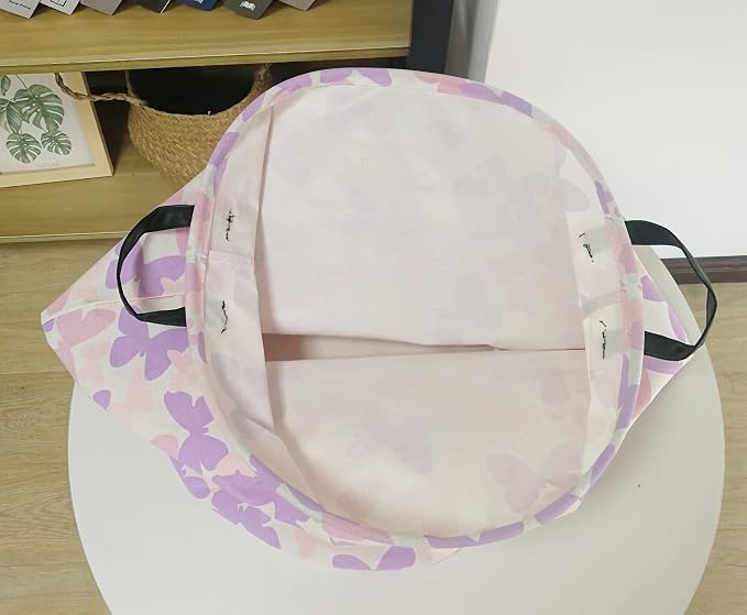 19.7 Inch Round Butterfly Pattern Laundry Clothes Hamper Laundry Basket - Image 8