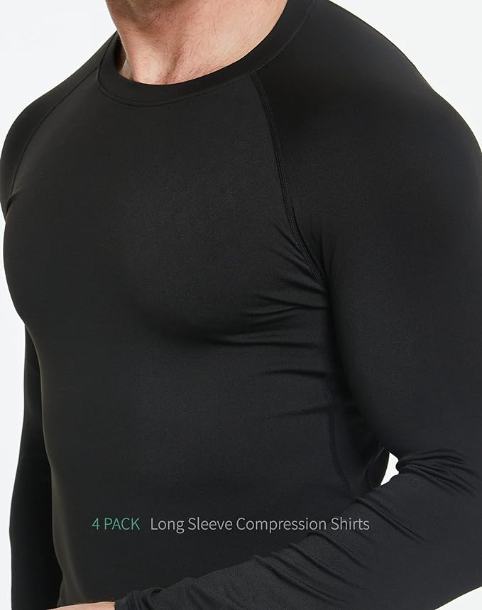 5 or 4 Pack Compression Shirts for Men Long Sleeve Athletic Base Layer - Image 8