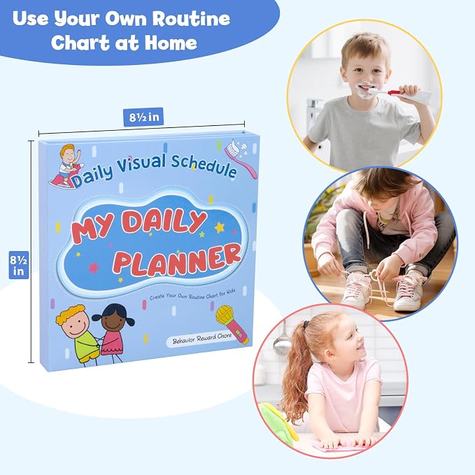Magnetic Visual Schedule for Kids, Kids Chore Chart Cards for Morning & Bedtime - Image 6