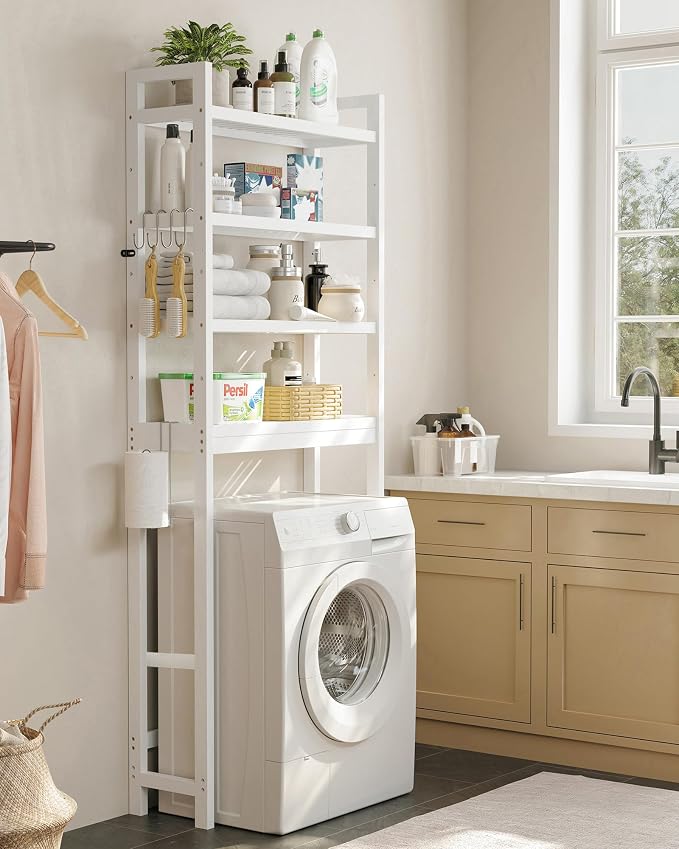 SONGMICS Over The Toilet Storage, 4-Tier Over Toilet Bathroom Organizer - Image 8