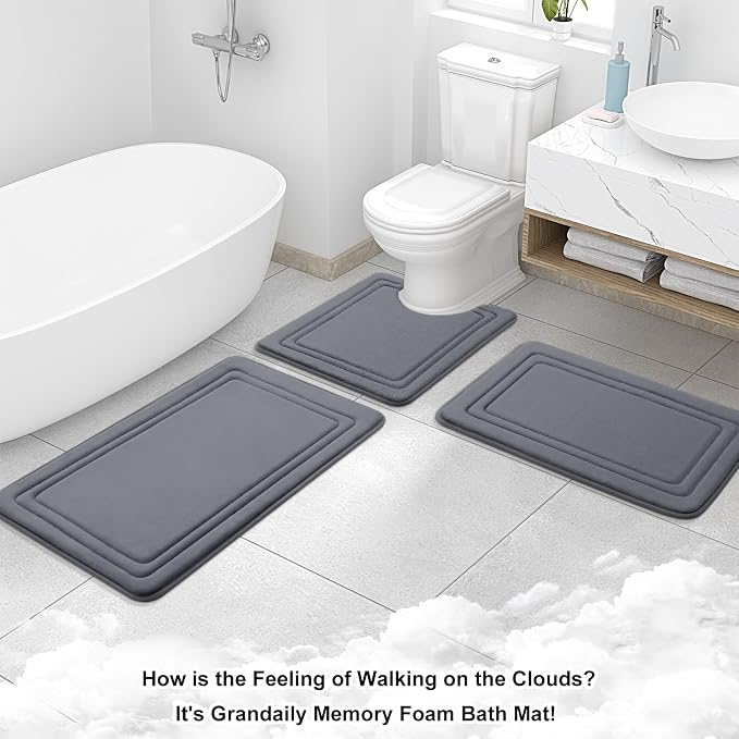 Grandaily Memory Foam Bath Mat Rug 59x20, Ultra Soft, Non-Slip and Absorbent - Image 9