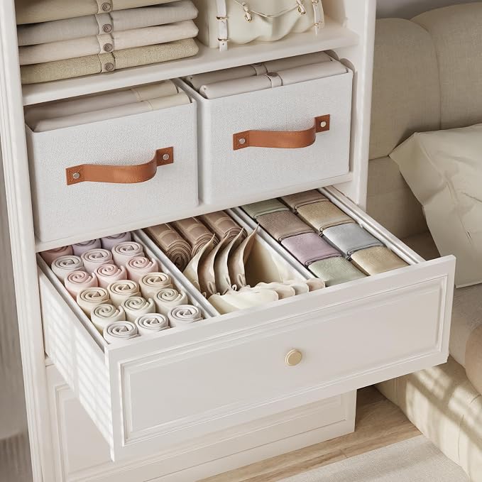 OUTBROS Foldable Wardrobe Organiser, Fabric Storage Bins, Boxes - Image 8