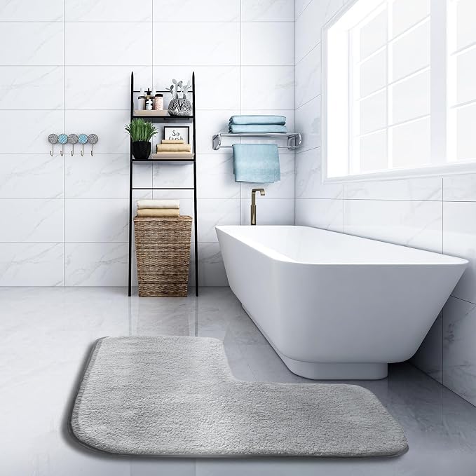 Funvalley Surperfect Corner Shower Mat – Microfibre L-Shaped Bath Mat | - Image 7