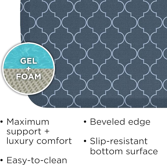 GelPro Elite Premier Anti-Fatigue Kitchen Comfort Floor Mat, Trellis Deep Sea - Image 9