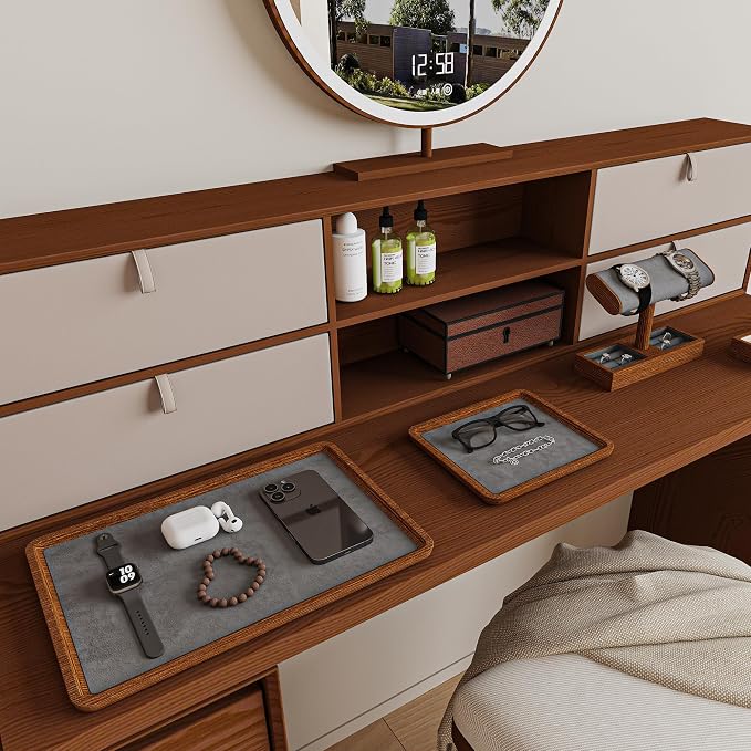 Oirlv Solid Wood Jewelry Tray Jewelry Display Holder Showcase Jewelry Display - Image 9