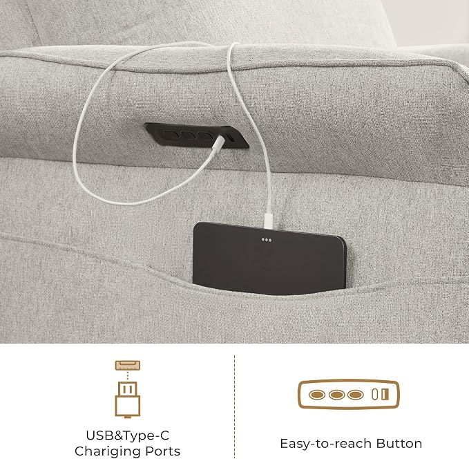 CHITA Power Recliner Chair, Electric Triple-Motor Swivel Glider Nursery Rocking - Image 9