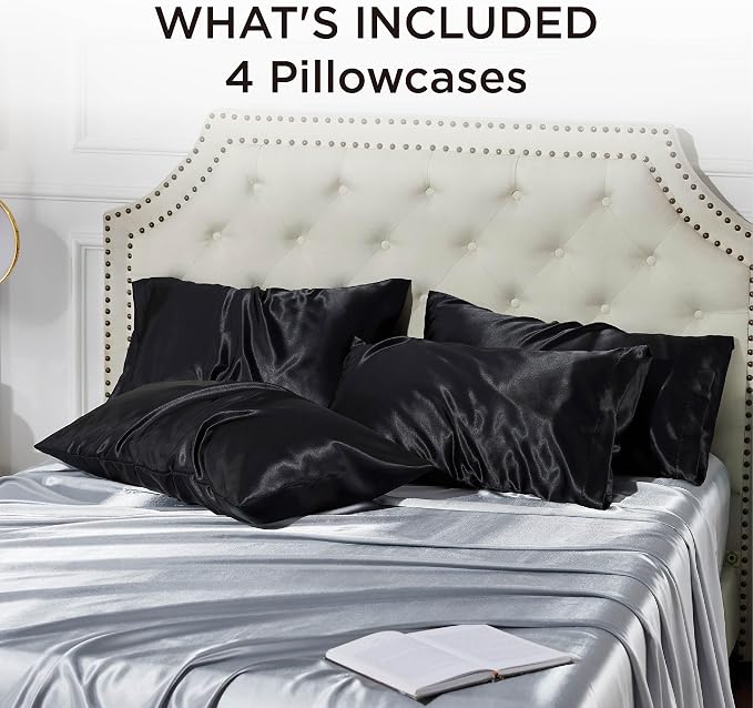 Bedsure King Size Satin Pillowcase Set of 4 - Field & Grace