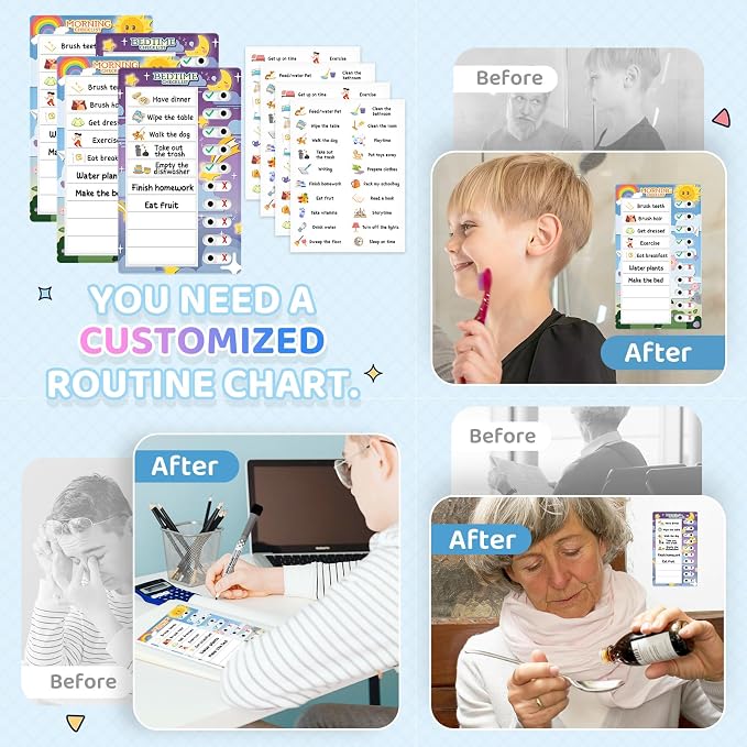 Chore Chart for Kids: Dry Erase to Do List, Morning/Bedtime Routine Chart - Image 6