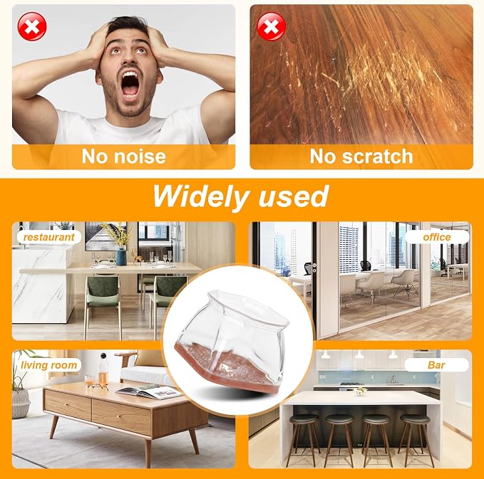 CHUNZEXI 24 Pack Square Chair Leg Floor Protectors - Image 6