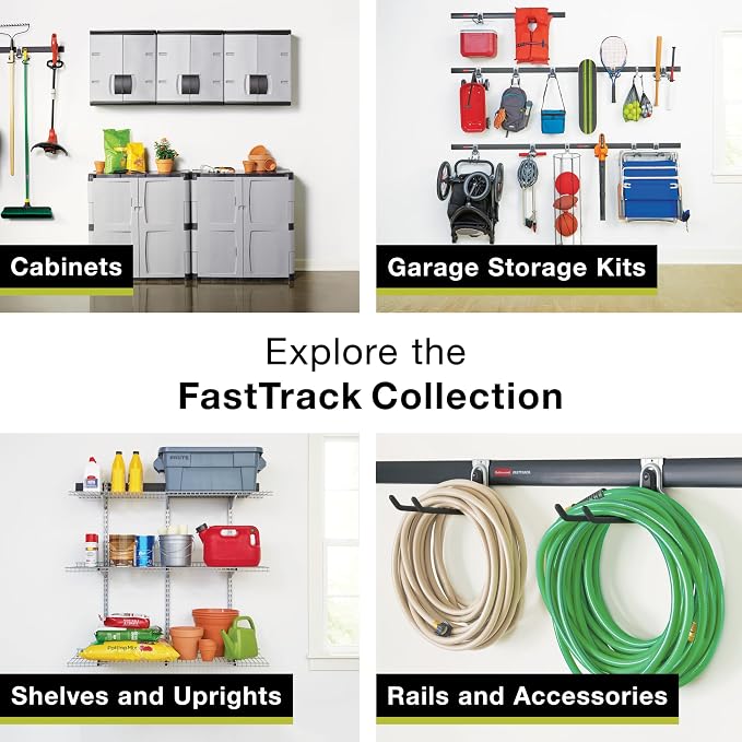 Rubbermaid Fasttrack Rail Storage 48"x16" 3-Shelf Kit, 350 lbs. Per Shelf - Image 10