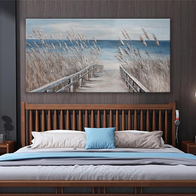 Canvas Wall Art Decor Large Modern Wall Art Decorations Blue Beach Coastal - Image 6