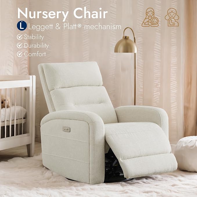 Watson & Whitely Swivel Power Recliner Glider Rocker, Small Recliner - Image 9