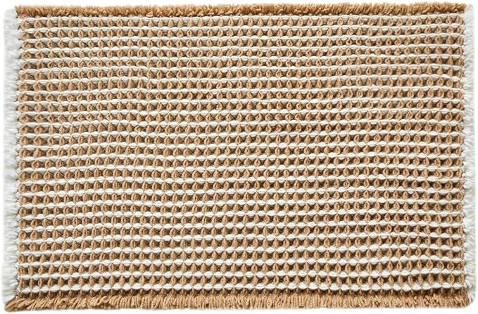 Waffle Bath Mat, Boho Bathroom Rugs Non Slip Washable Super Absorbent Quick Dry - Image 9