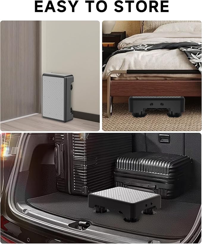 Adjustable Step Stool for Adults, Bed Step Stools, 600 LBS Capacity Safety Wide - Image 8