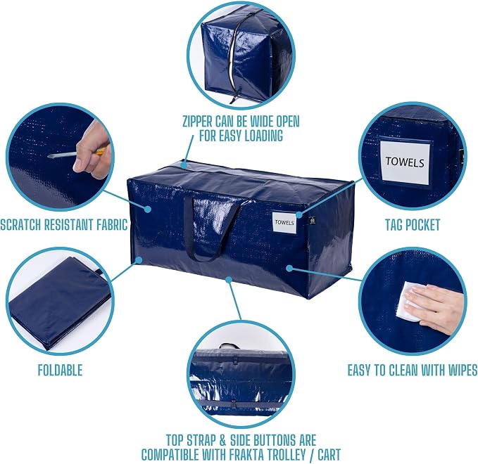 VENO 4 Pack Moving Bags w/Backpack Straps, Heavy Duty, Moving Boxes Alternative - Image 7