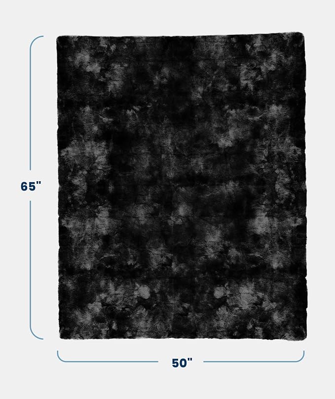Everlasting Comfort Soft & Comfortable Black Faux Fur Throw Blanket - Image 9
