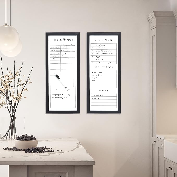 Sheffield Home Set of Two Family Planner Dry Erase Boards Featuring, Chore Chart - Field & Grace