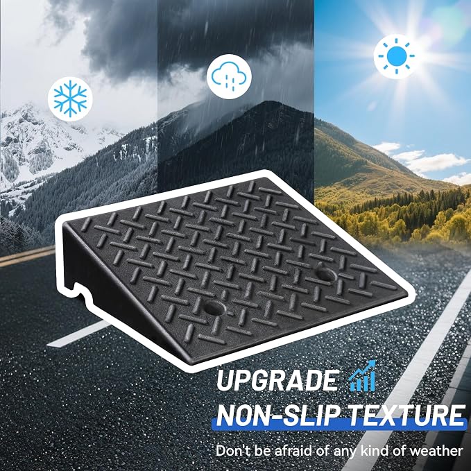 Rubber Curb Ramp, Heavy-Duty 4 T Capacity Threshold Ramps, 19.7" L x 16.5" W - Image 7