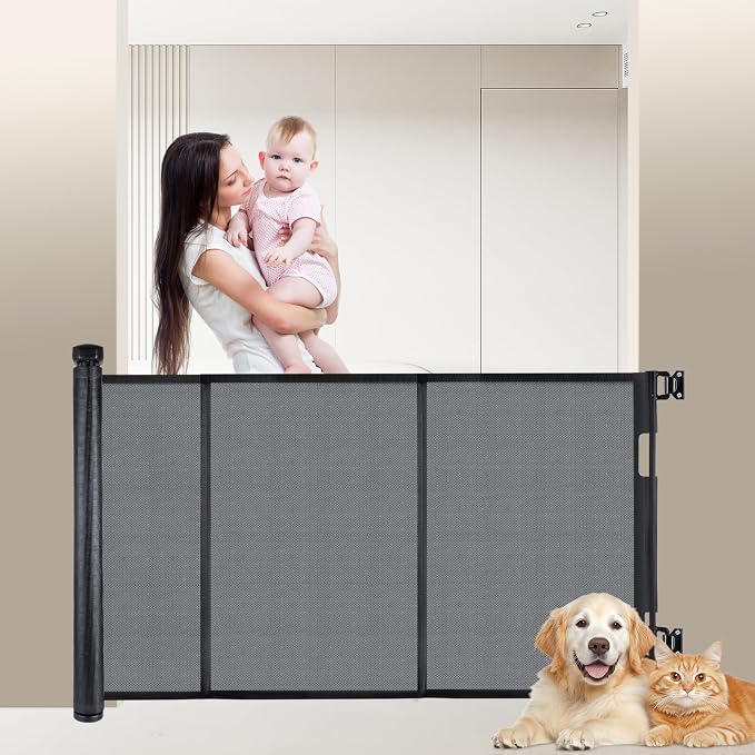 71 inches Extra Wide Retractable Baby Gate, 34 inches Tall Pet Gate - Image 7