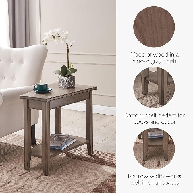Leick Home Laurent End Table, Solid Wood, Wedge Shape, - Image 5