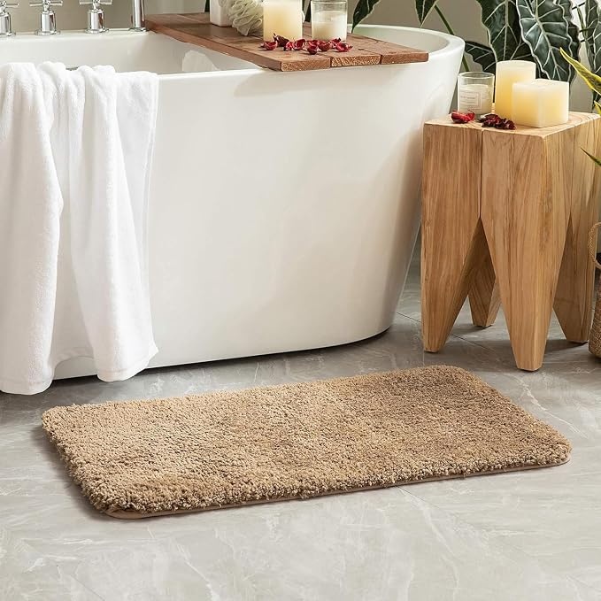 MIULEE Extra Thick Non Slip Bathroom Rug Shaggy Soft Bath Mat Plush Microfiber - Image 6