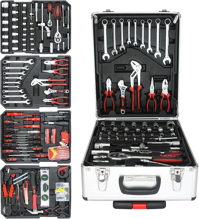 899pcs Artman Tool Set Tool Set Mechanics Kit, General Household Hand Tool Set - Image 9