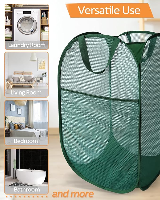 Durable Collapsible Laundry Baskets, Tear-resistant Pop Up Hamper - Image 7