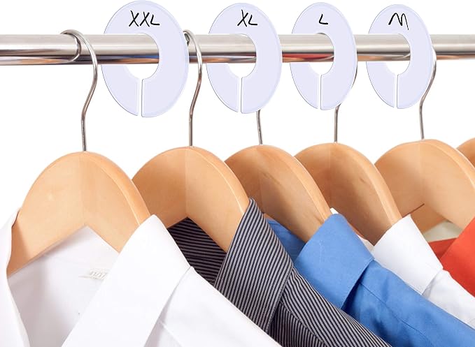 Vantasii 30 Pack White Round Clothing Size Closet Rack Dividers Hangers - Image 6