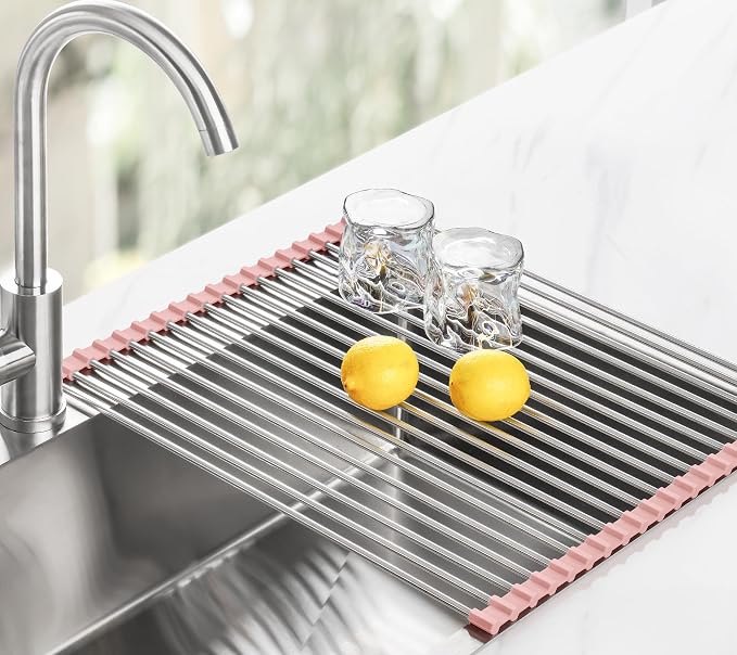 Tomorotec 21" x 15.5" Roll Up Dish Drying Rack Over Sink Drying Rack Sink Cover - Field & Grace