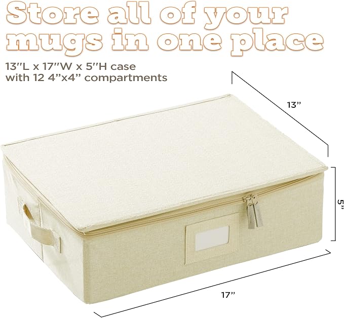 storageLAB Cup and Mug Storage Containers, Hard Shell Storage Case - Image 7