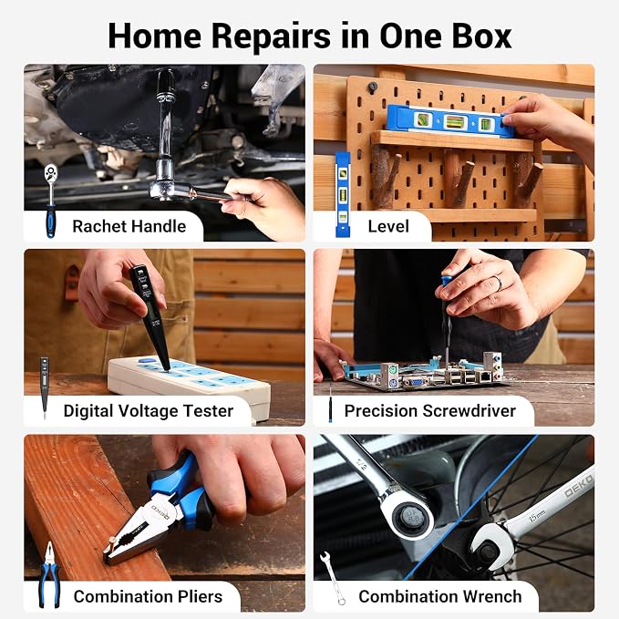Tool Set: Tool Kit with 12V Cordless Drill, Hand Toolbox with storage case - Image 9