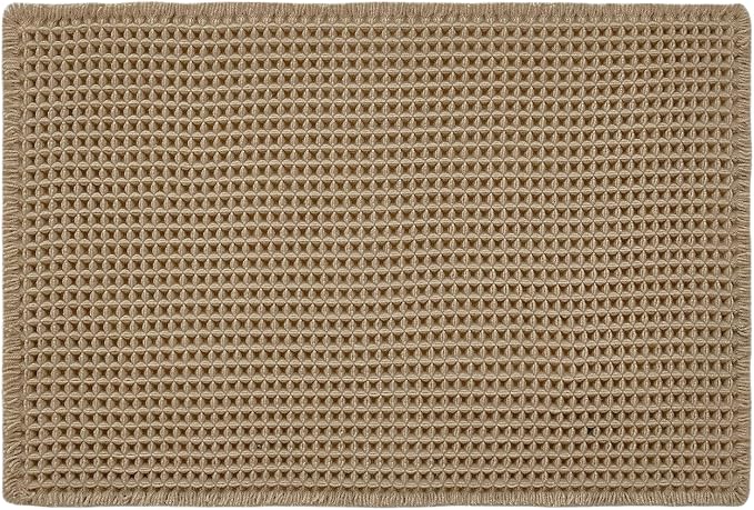 Waffle Bath Mat, Boho Bathroom Rugs Non Slip Washable Super Absorbent Quick Dry - Image 9