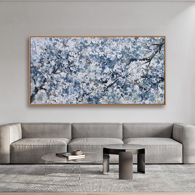 Canvas Wall Art Pictures Wall Decoration Dark Blue And White Abstract Tree - Image 6
