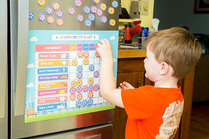 Chore Chart for Kids 51 Chores 60 Stars, Good Behavior Chart, Magnetic - Image 6