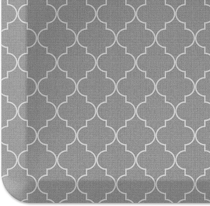 NewLife by GelPro Anti-Fatigue Designer Comfort Kitchen Floor Mat, Trellis Grey - Image 8