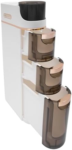 4 Tiers Narrow Bathroom Storage Cabinet with 3 Drawers,Movable Bathroom Floor Storage Cabinet with and Tissue Holder,Slim Cabinet for Small Space,Bathroom, Kitchen
