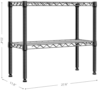 MZG 220 lbs 2 Tier Storage Rack Metal Wire Shelving Unit, Storage