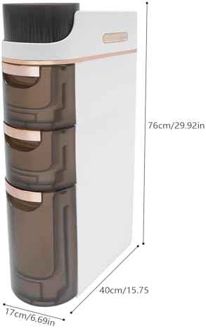 4 Tiers Narrow Bathroom Storage Cabinet with 3 Drawers,Movable Bathroom Floor Storage Cabinet with and Tissue Holder,Slim Cabinet for Small Space,Bathroom, Kitchen