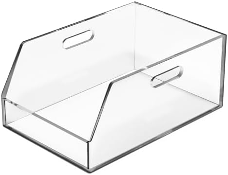 Gelite Stackable Storage Bins Open Front Clear Organizer Bins with